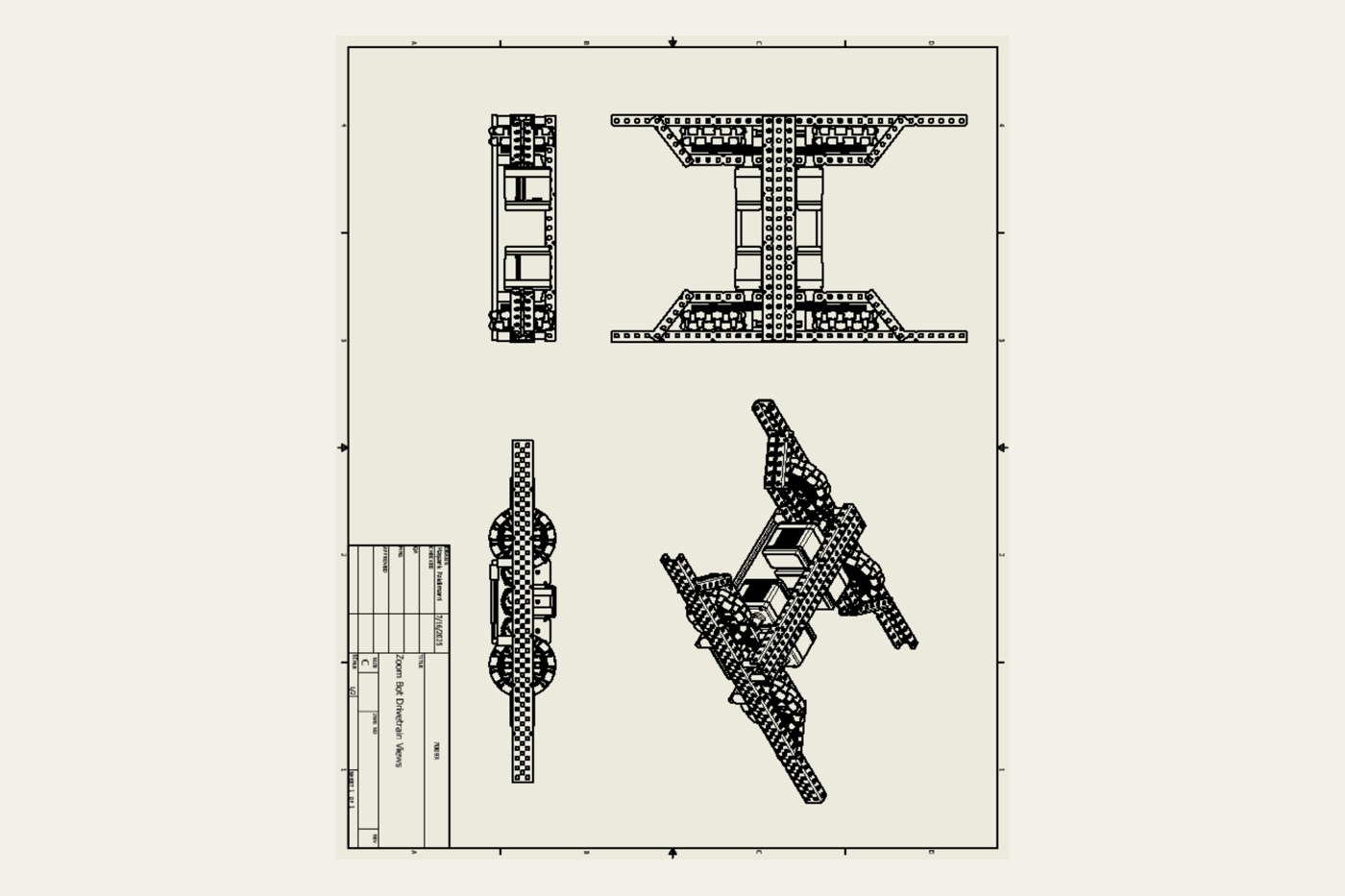 CAD render of a competition robot subsystem